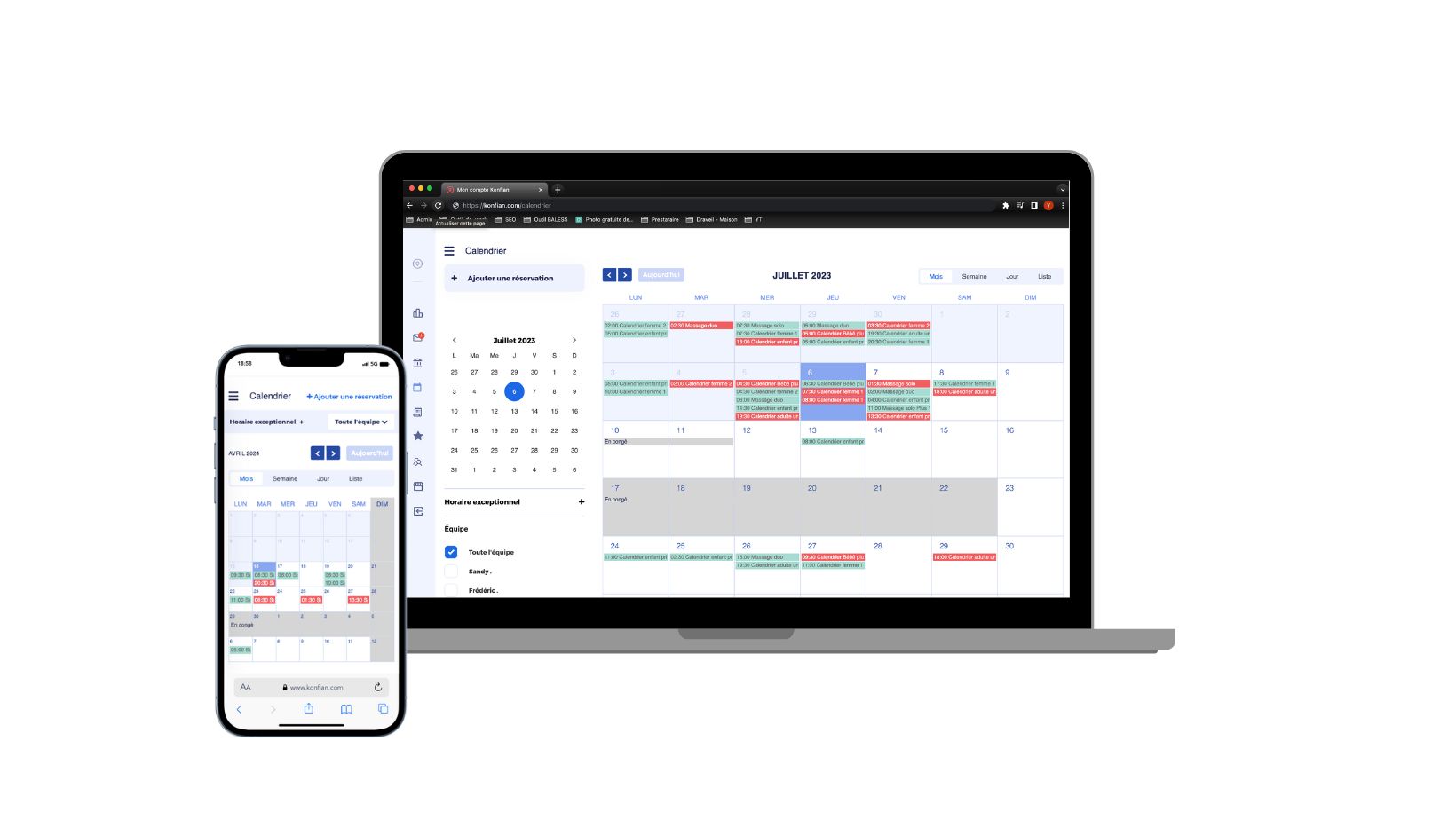 Konfian agenda en ligne gratuit